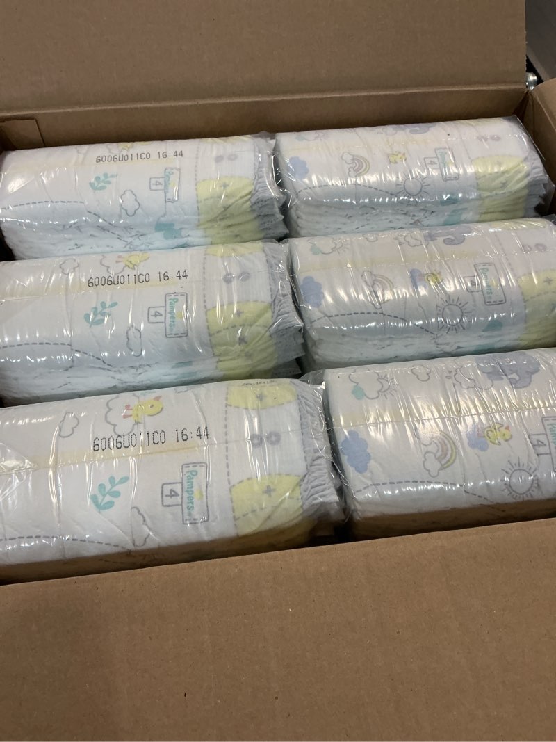 Condition photo showing New/Like New for Pampers Swaddlers Diapers, Size 4 (15-34 lbs), 150 Count, Absorbent, Keeps Baby Dry and Comfortable, Skin Safe Disposable Baby Diaper (Packaging May Vary) Size 4 150