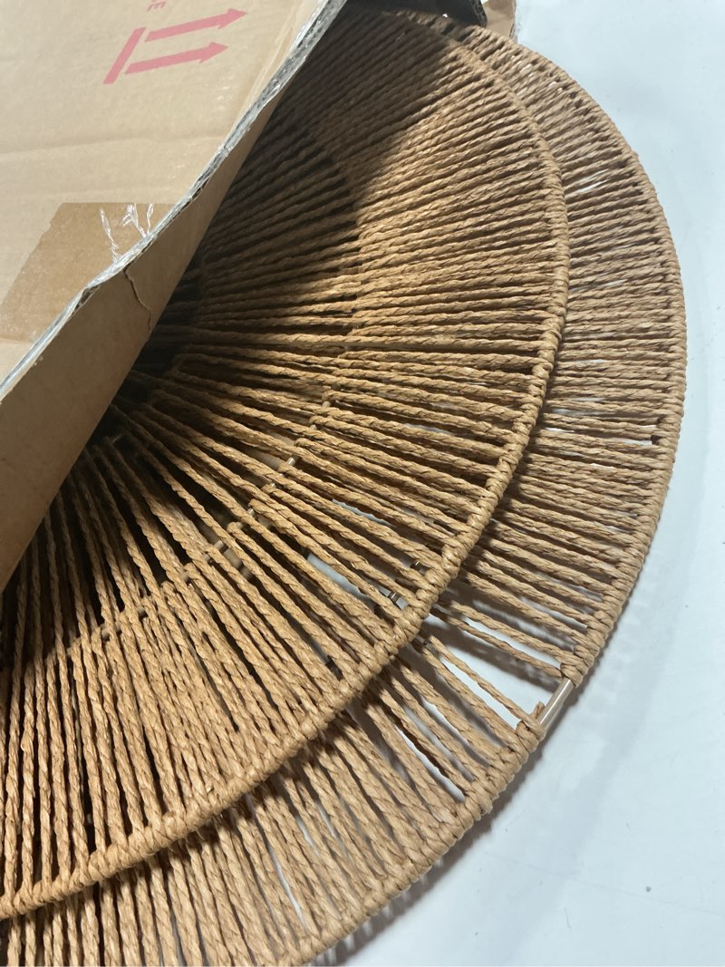Condition photo showing Good Condition for yiya set of 8 boho wall decoration jute wall decor baskets round hand woven wicker rattan wall art for living room farmhouse bedroom nursery