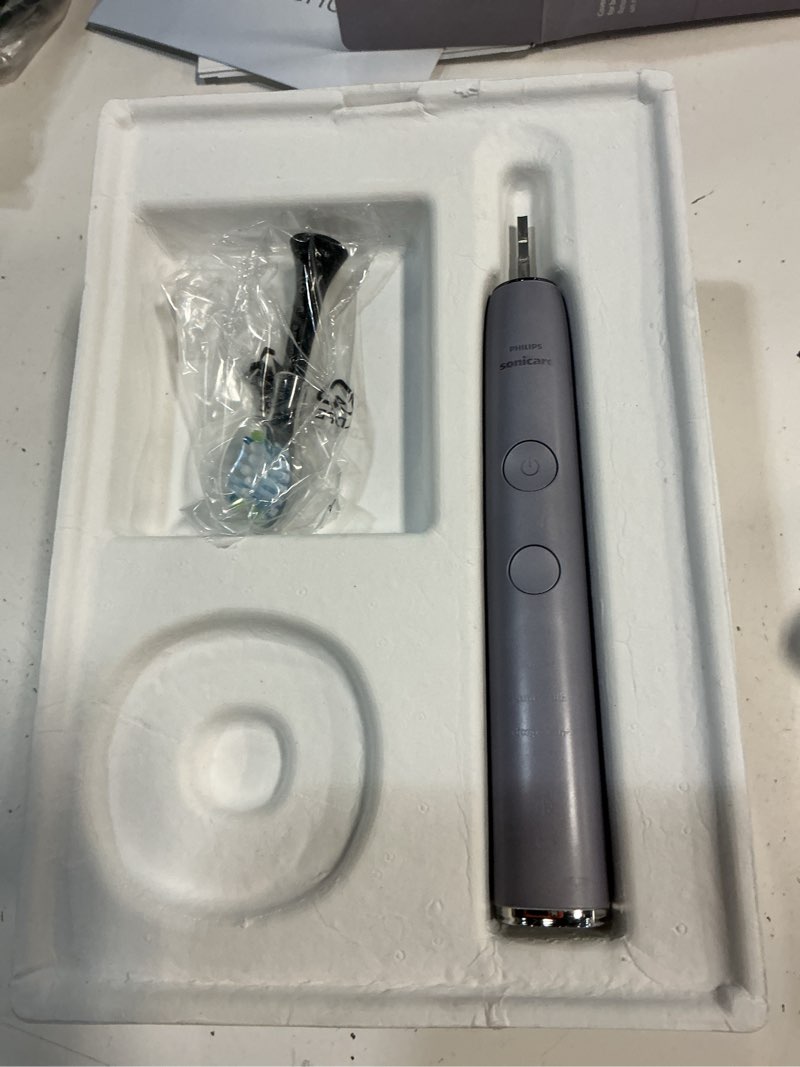 Condition photo showing As Is for philips sonicare diamondclean smart 9300 electric toothbrush - sonic toothbrush with app, pressure sensor, 12 brushing settings, replacement reminder, travel case, grey, model hx9903/45 1 count (pack of 1) new gray