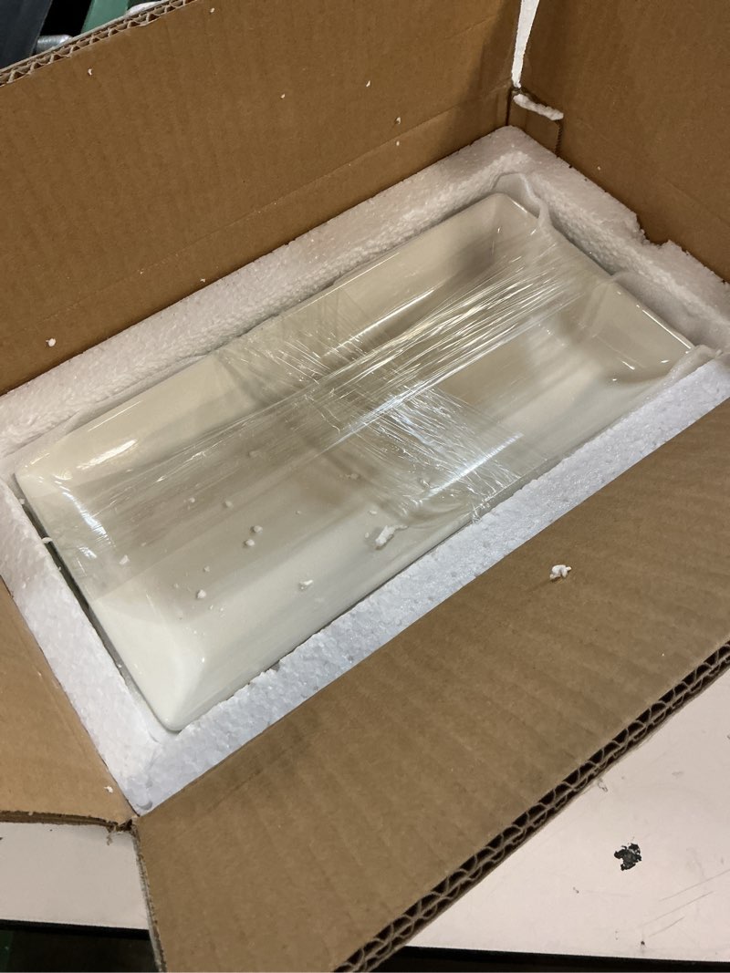 Condition photo showing Good Condition for malacasa serving platters set of 4, ceramic serving platters and trays for serving food, rectangular serving trays for party, large serving plates, party serving trays and platters - 12 inch, white white 12 inch