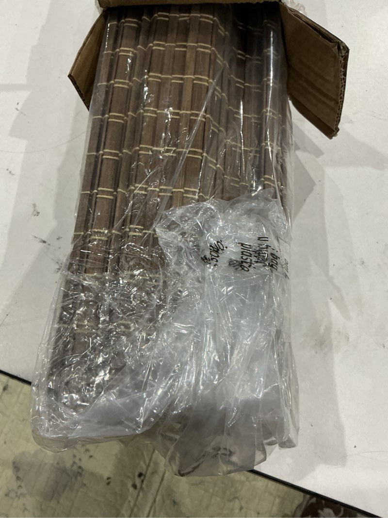 Condition photo showing Good Condition for unishades cordless bamboo roman shades, 30.5×48 in, bdp-driftwood | wide bamboo strip weaving technique, high light-blocking capacity, high level of privacy protection ?room darkening?bdp-driftwood 30.5" w × 48" h