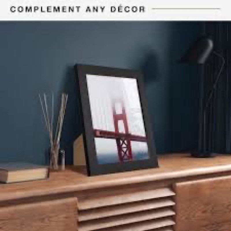 mcs format 8x10 picture frame black, vertical & horizontal wall hanging or tabletop easel for photos(pack of 4) 