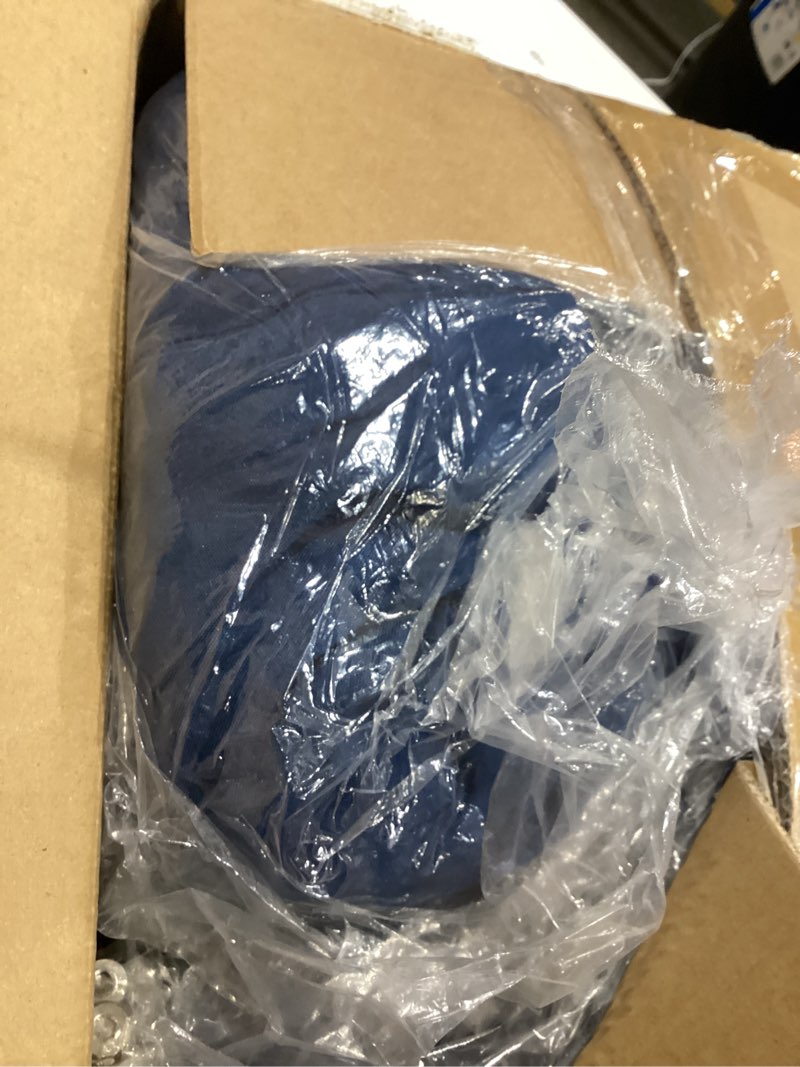 Condition photo showing Good Condition for cooling elevated dog bed, outdoor raised dog beds, medium waterproof dogs cot w/breathable mesh, pet cot w/portable removable bolster 36.0"l x 26.0"w x 8.0"th dark blue