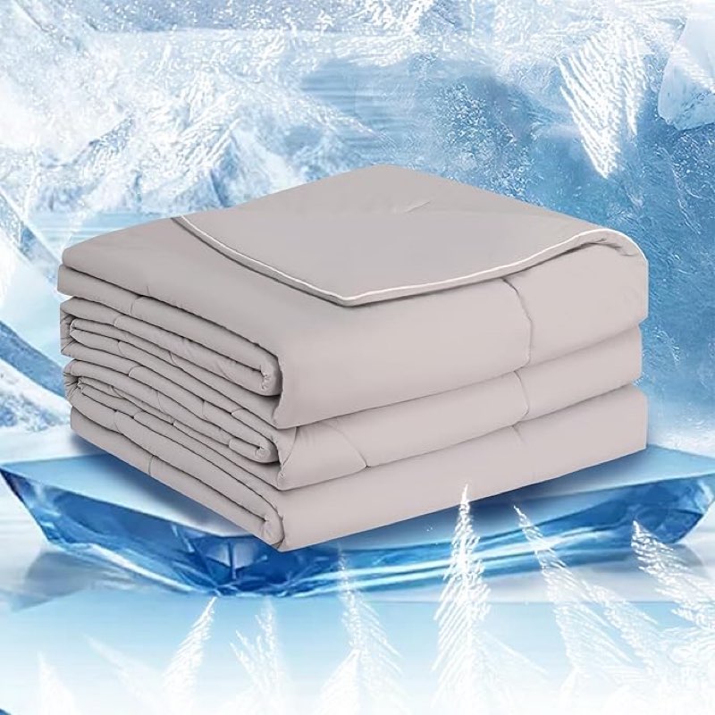 kottomfy gray cooling comforter queen 90x90, cooling comforters for hot sleepers, cold blanket for s
