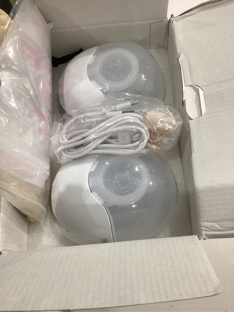 Condition photo showing As Is for Hands Free Breast Pump Wearable MY-375 - Strong Suction, Low Noise, Wearable Breastfeeding Pump with 4 Mode &12 Levels, Portable Electric Breast Pump 24mm - 19/21/Insert/Flange, 2 Pack (White)