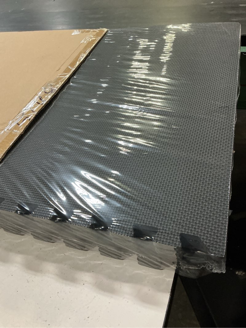Condition photo showing New/Like New for cap puzzle exercise mats | 1/2” thick eva interlocking foam tiles for home gym flooring | multiple options t - black 6 tiles (24 sq ft)