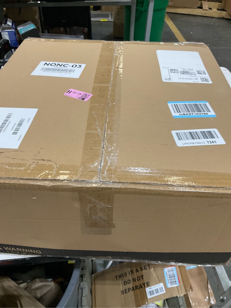 Condition photo showing New/Like New for Farmhouse Chandelier Light Fixture, 5-Light Rattan Boho Chandeliers for Dining Room, Hand Woven Pendant Light with Linen Shade, Rustic Hanging Lighting for Kitchen Island, Bedroom (Bulb Not Included) Bohemian