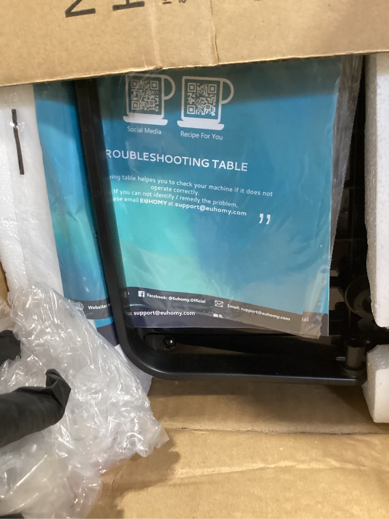 Condition photo showing New/Like New for euhomy nugget ice maker countertop with handle, ready in 6 mins, 34lbs per day, removable top cover, auto-cleaning, portable sonic ice maker with basket and scoop, for home/party/rv/camping (silver) steel light silver