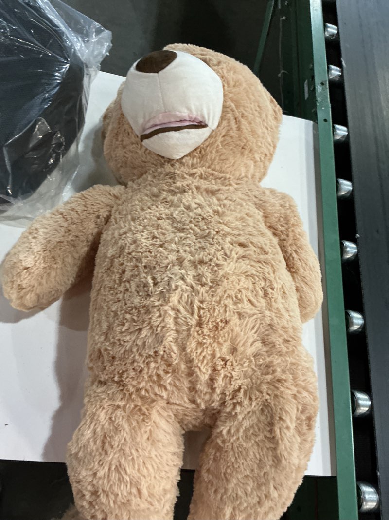 Condition photo showing Good Condition for morismos smiling giant teddy bear, 39inch big stuffed animal bears with large footprints plush, gift kids girlfriend boyfriend, light brown light brown 39 inches