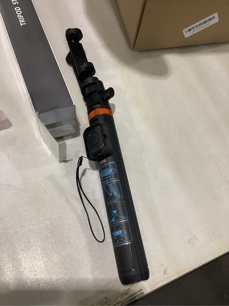 Condition photo showing Good Condition for EUCOS 62" Phone Tripod, Tripod for iPhone & Selfie Stick with Remote, Extendable Cell Phone Stand & Ultimate Phone Holder, Solidest Phone Stand Compatible with iPhone/Android Inferno Mix Carbon Black