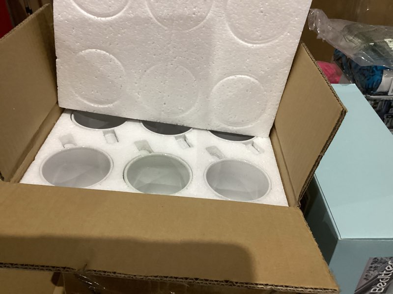 Condition photo showing New/Like New for 12 oz Coffee Mug Set for 6, Tea Cups with Handle for Coffee, Tea, Cocoa, Milk (White)