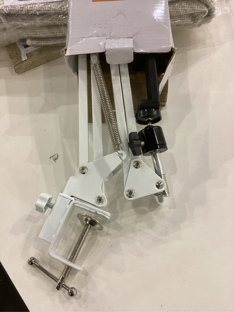 Condition photo showing Good Condition for TARION Overhead Video Stand Desk Phone Mount Stand Articulating Arm Flexible Cell Phone Holder Arm for Overhead Video Filming Livestream Flat Photography Videography White