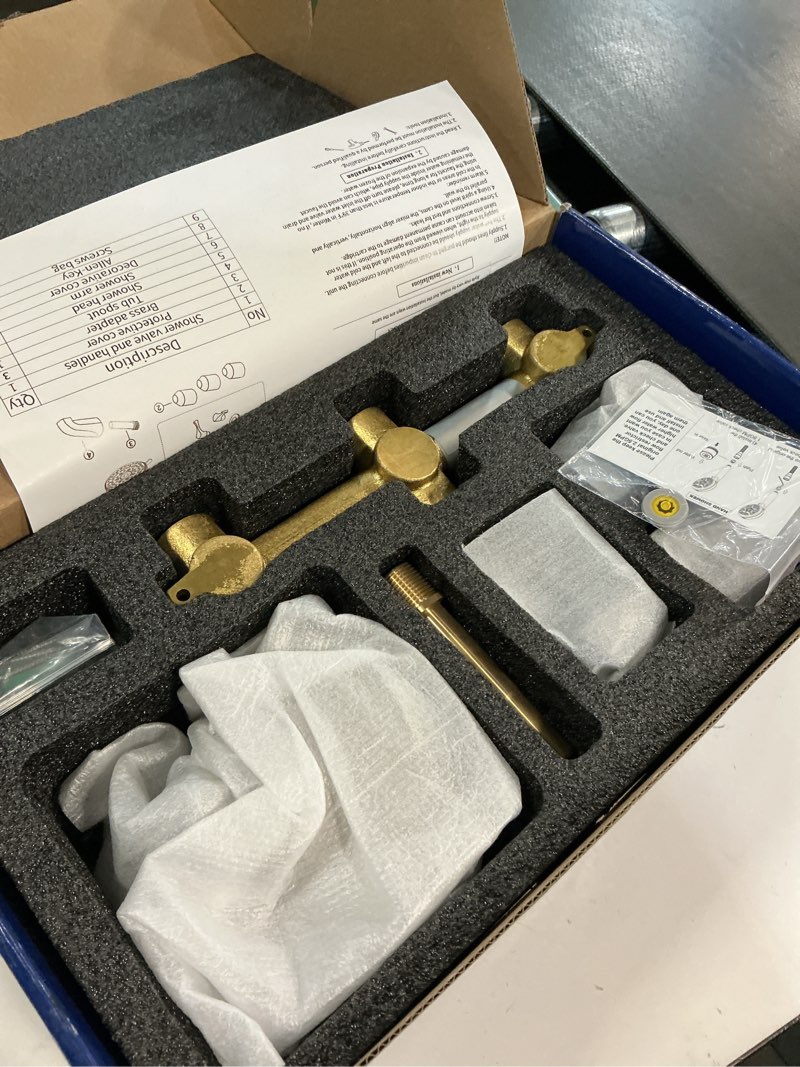 Condition photo showing New/Like New for 3 Handles Shower Faucet Set with Tub Spout Bathtub Shower Faucets Combo Set Shower System Complete Tub and Shower Trim Kit Brushed Nickel Shower Fixtures Brushed Nickel Shower Set Brushed Nickel Three handles