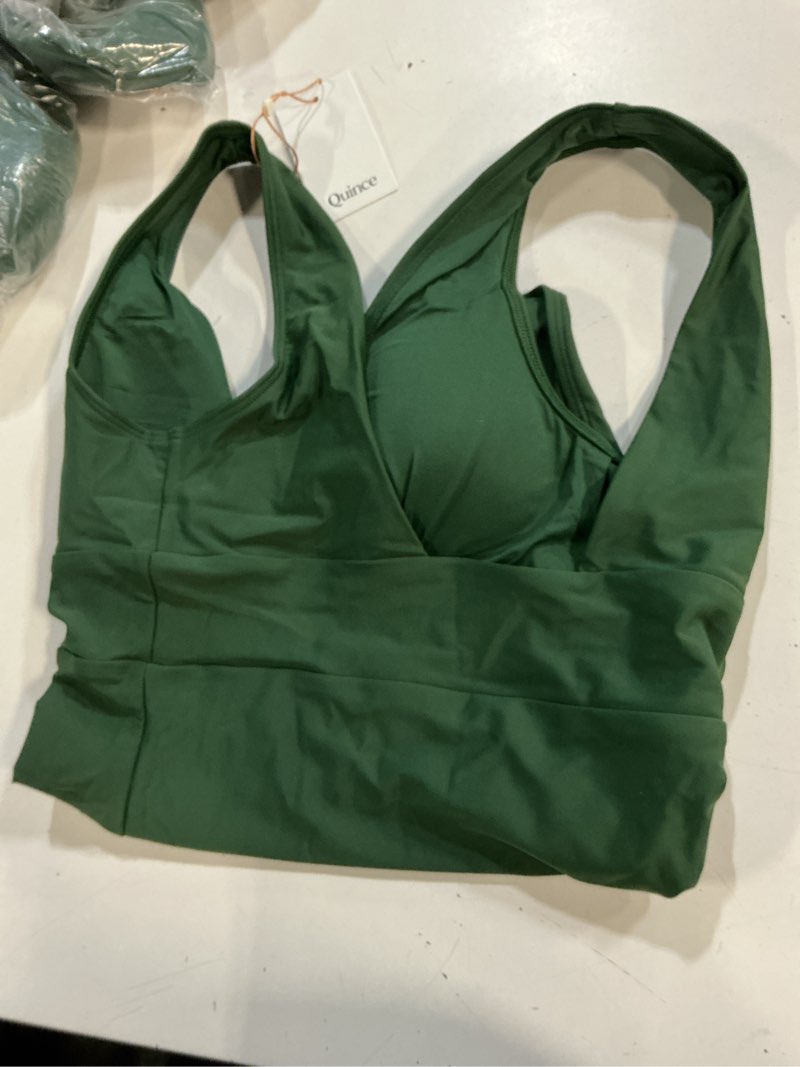 Condition photo showing Good Condition for quince italian plunge one-piece swimsuit, m, palm