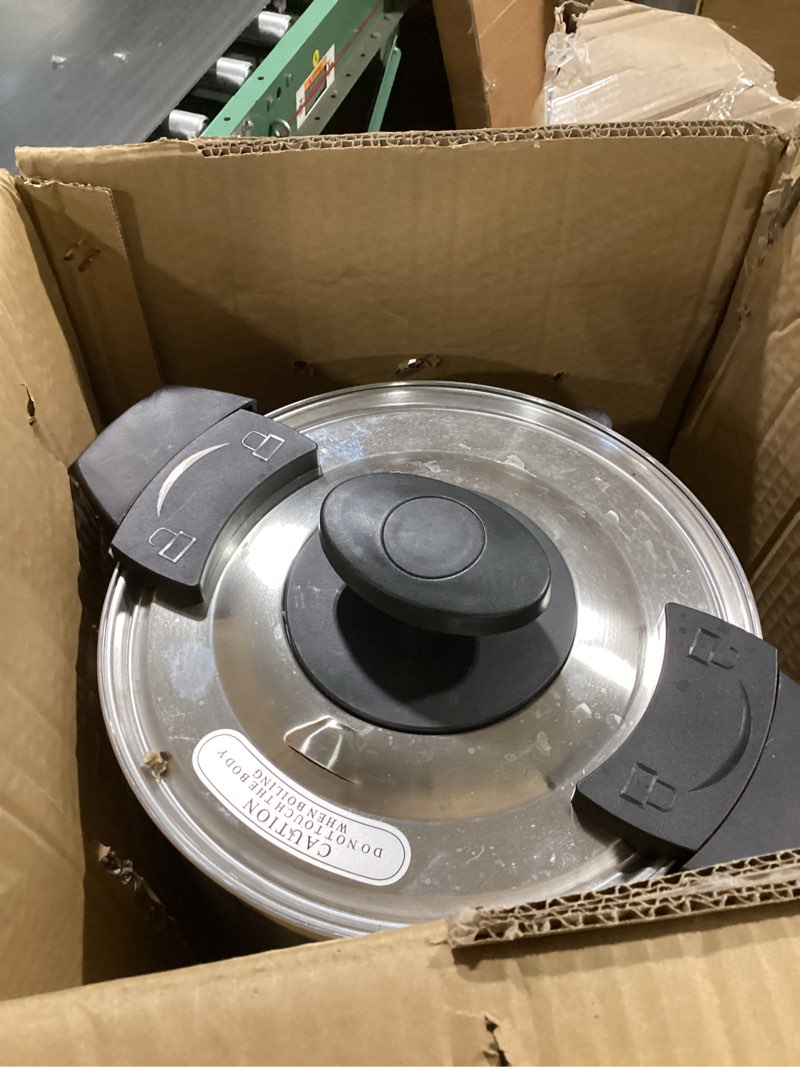 Condition photo showing As Is for sybo sr-cp-50b commercial grade stainless steel percolate coffee maker hot water urn for catering, 50-cup 8 l, metallic 8l metallic