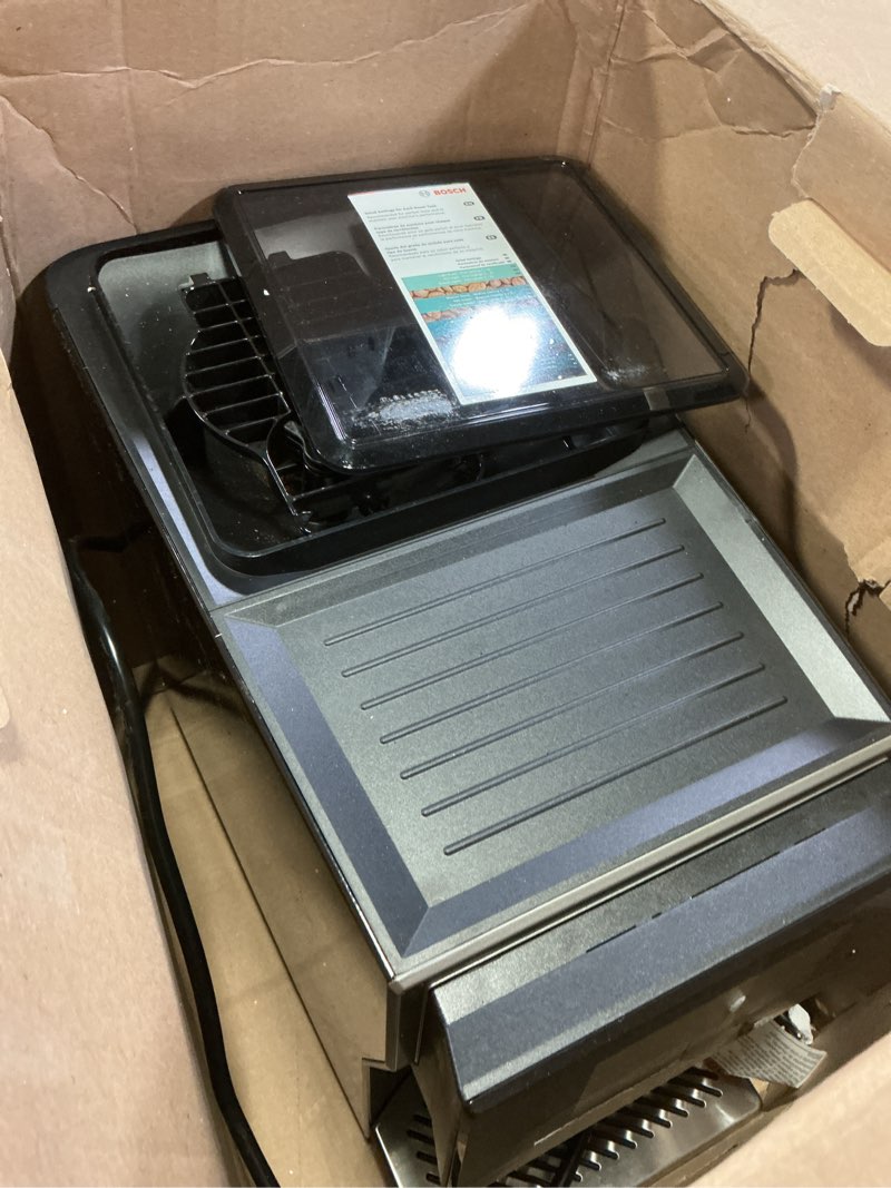 Condition photo showing As Is for Bosch 800 Series Fully Automatic Espresso and Coffee Machine – 36 Drinks with Coffee World, Cold Brew, Double Cup, Milk Hose, Glass Milk Container, in Metallic Silver TPU60501 Metallic Silver With Milk Container