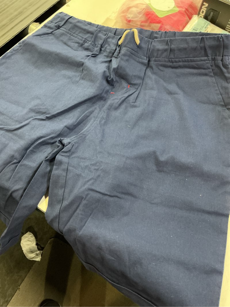 Condition photo showing Good Condition for iceglad men s linen casual classic fit short drawstring summer beach shorts s