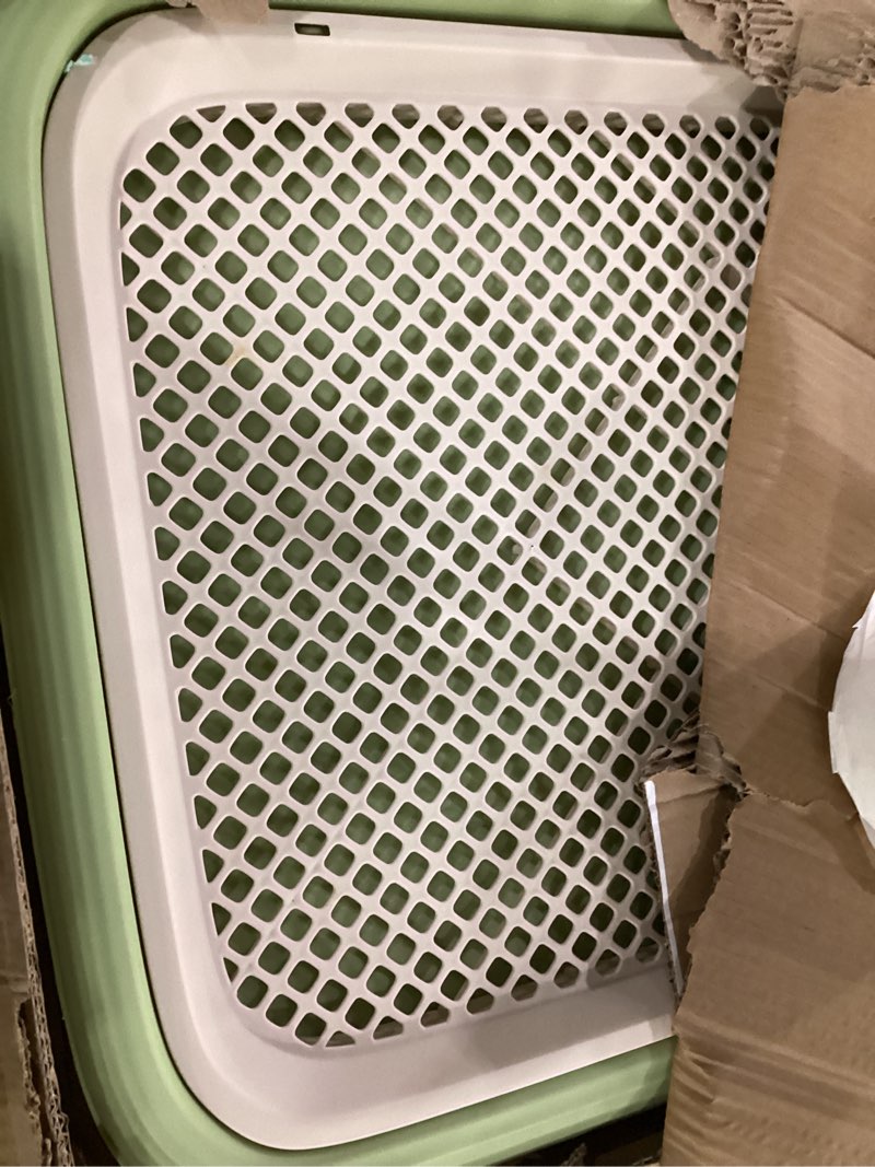Condition photo showing Good Condition for dog potty tray, 23.6"x17.68" indoor pet pee pad holder,puppy training holder,bathroom dog litter box, pet toilet for small and medium dogs,housebreaking supplies, pet products (green)