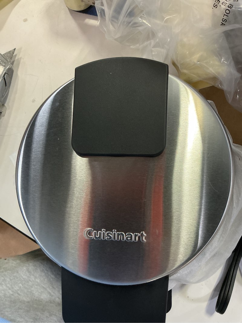 Condition photo showing Good Condition for Cuisinart Waffle Maker, 1250W Round Classic Waffle Iron, 5-Setting Adjustable Browning Control, WMR-CANAS, Brushed Stainless New Round Classic