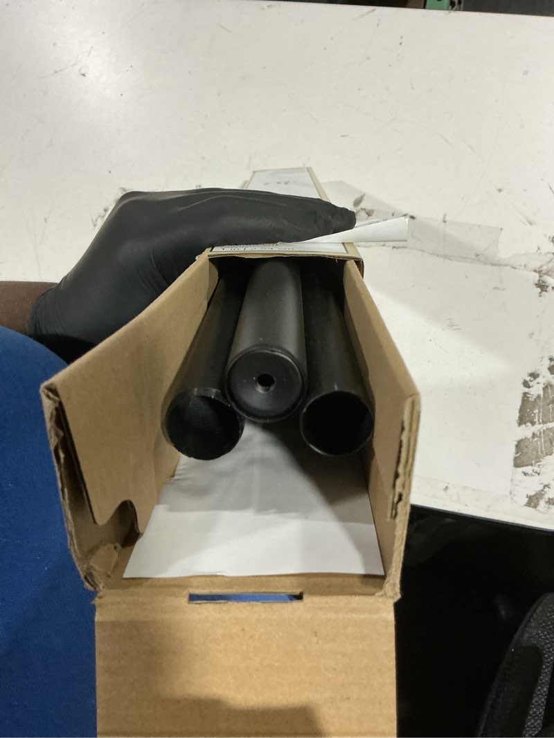 Condition photo showing Good Condition for allen + roth mix and match 36-in to 72-in matte black steel single curtain rod