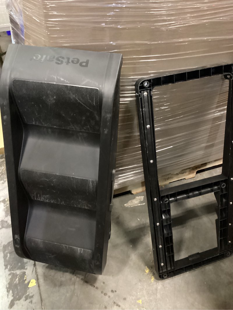Condition photo showing As Is for petsafe happy ride side door dog stairs for cars & suvs, foldable back seat dog steps with 3 heights