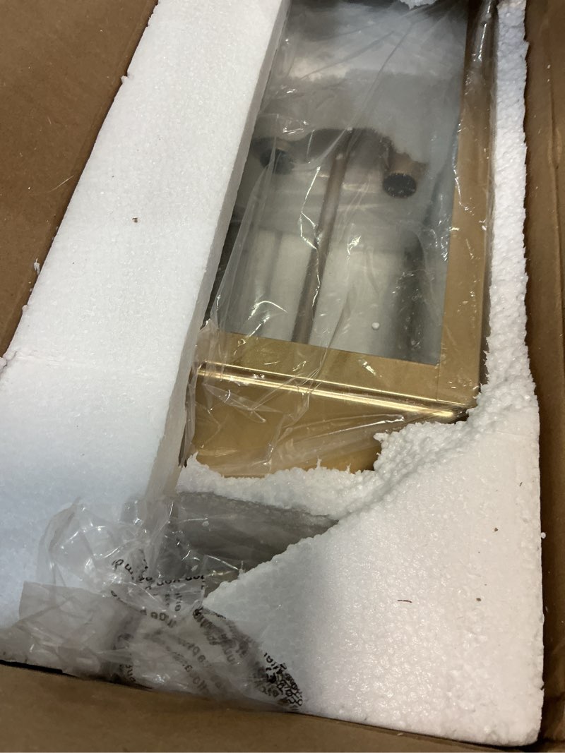 Condition photo showing New/Like New for 19" gold outdoor wall lantern 2-light, large modern wall sconce light fixture, industrial porch light with glass, waterproof farmhouse exterior lamp (1 pack) 19 inch ordinary gold