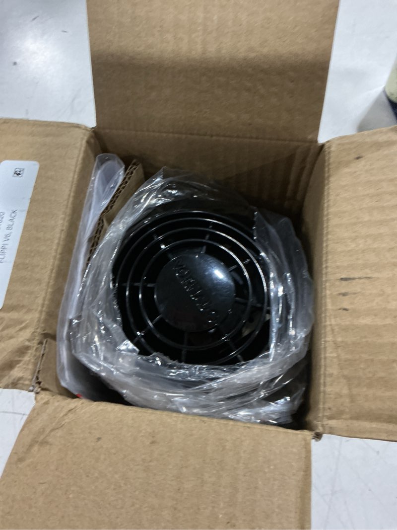 Condition photo showing As Is for vornado flippi v6 compact air circulator fan, adjustable head, 2 speeds, black