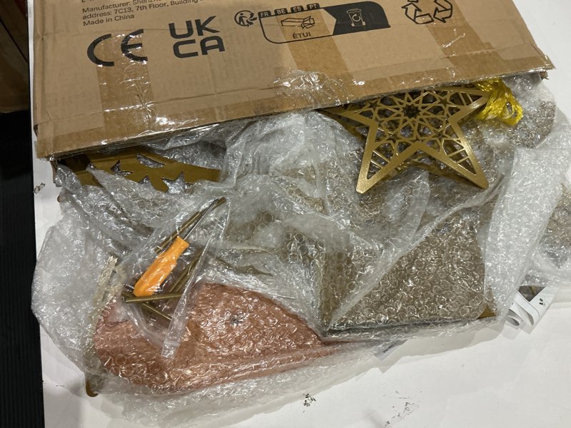 Condition photo showing Good Condition for tantour 26.4inch metal crescent moon decor, islamic ramadan moon decor stand, 3d moon and stars ramadan art, eid gift for muslims, islamic decorations for home, party, table (26.4l'')