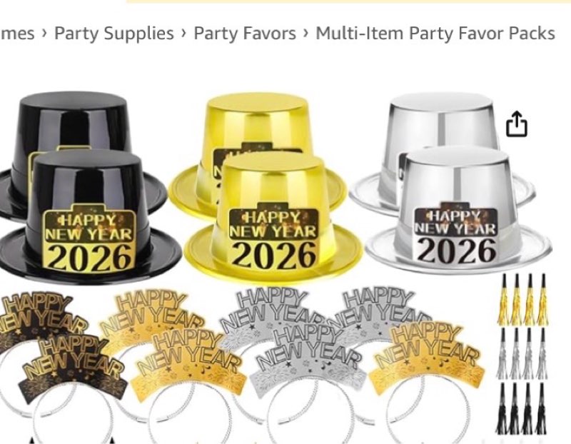 New years party hats of 2026 HEYPRIIL Upgraded Happy New Years Eve Party Supplies Hats 2026 for  New Year Decorations Hats Headband Cone Hat Noise Makers Party Favor Tiaras NYE Accessories