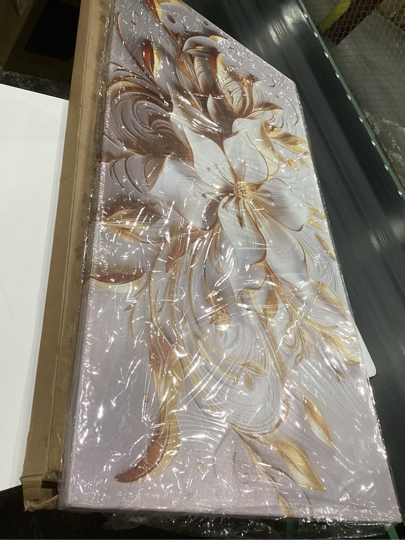 Condition photo showing Good Condition for fowers wall art for bedroom women white and gold wall decor for living room floral art print wall decoration 20 x 40 inch 40l\" x 20w\" white and gold, similar to stock photo