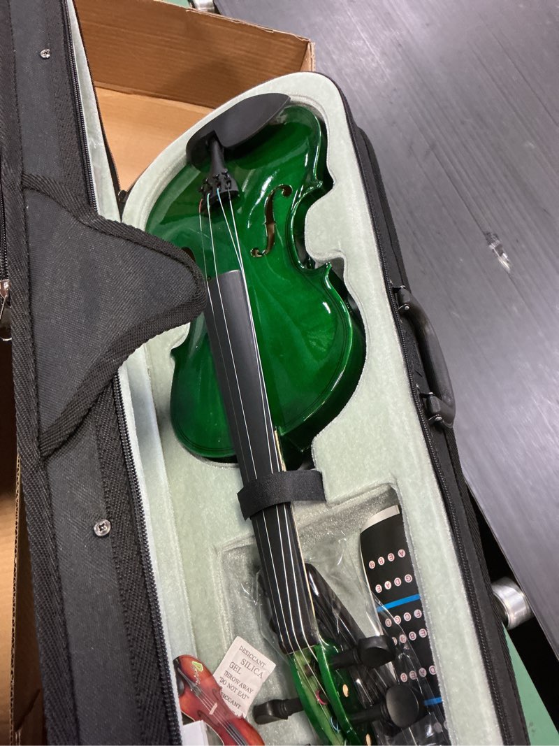 Condition photo showing Good Condition for poseidon violin for beginner, full size violin set for student spruce acoustic violin fiddle with case, bow, rosin, horse bridge, extra 4/4 strings full set, shoulder rest, tuner - christmas red 4/4 christmas red(starry sky)