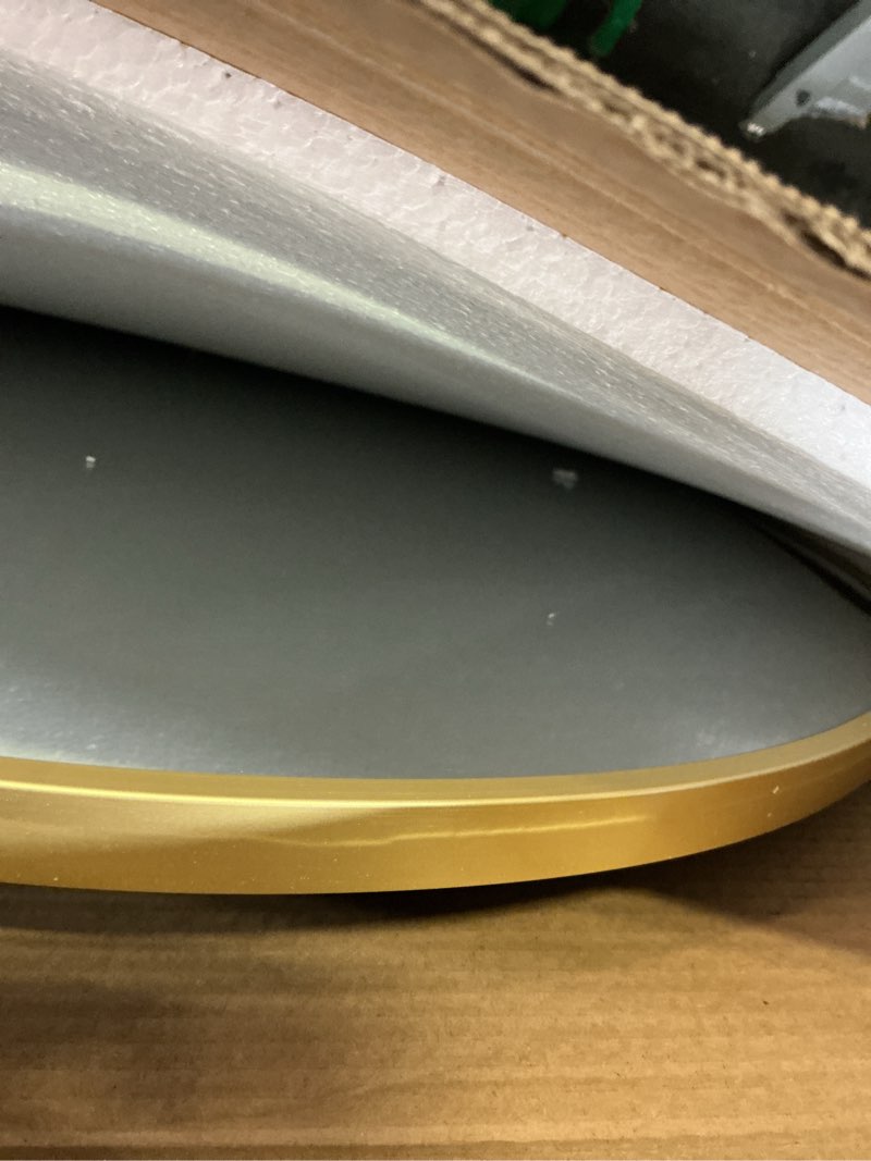 Condition photo showing New/Like New for 30x20 Arch Mirror Rectangle Wall Mounted Hanging or Against Wall Metal Aluminum Alloy Frame Mirrors for Entryway Bedroom Bathroom Living Room 30 20 inch Gold Gold 30"L x 20"W