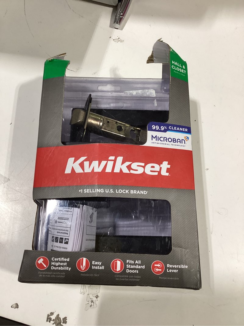 Condition photo showing As Is for kwikset halifax matte black passage lever right or left handed