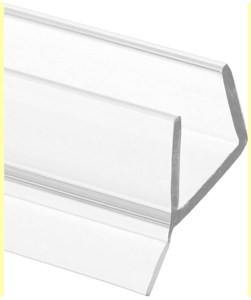  Prime-Line M 6262 Frameless Shower Door Bottom Seal for 1/4 in. Thick Glass Doors, Single Flap, 36 in., Clear Vinyl (Single Pack)
