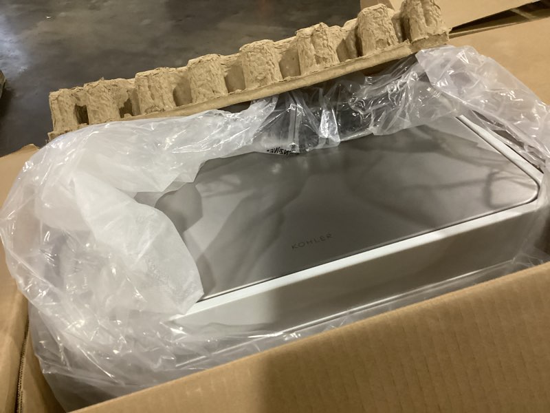 Condition photo showing Good Condition for KOHLER 13-Gallon Stainless Steel Step Trash Can, White Stainless Steel, Hands-Free Pedal, Quiet-Close Lid, Fingerprint-Resistant, Durable, K-20940-STW