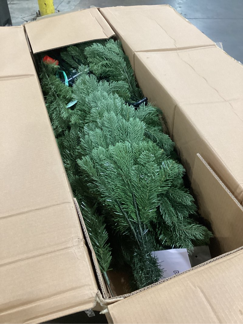 Condition photo showing New/Like New for National Tree Company 7.5 ft Unlit Downswept Douglas Fir Artificial Christmas Tree, 1,867 Tips, Includes Stand, Green