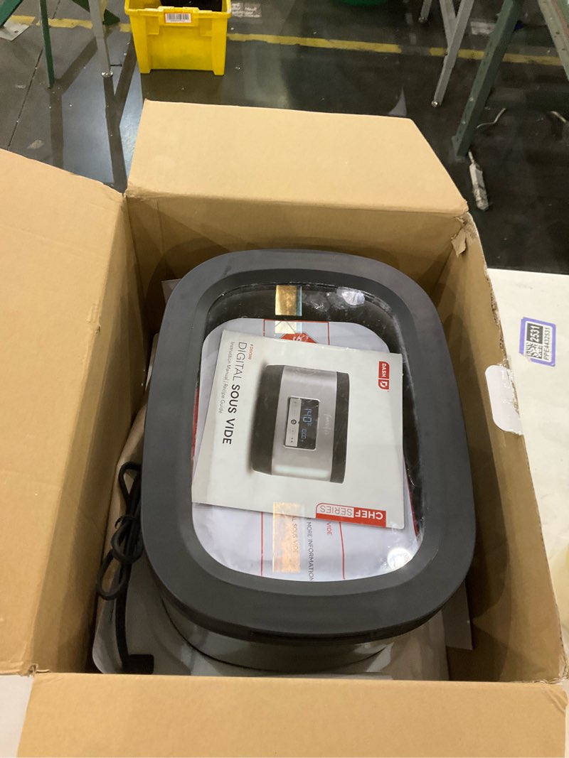 Condition photo showing As Is for Dash Chef Series Digital Sous Vide Bath - Sous Vide Machine for Steak, Poultry, Seafood & Vegetables - Includes Vacuum Pump, 10 Bags & Recipe Guide - 8.5 Quarts