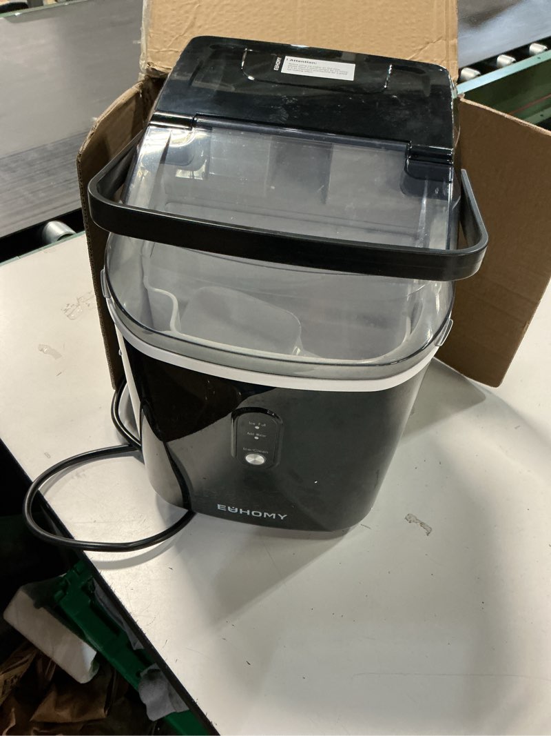 Condition photo showing As Is for Similar EUHOMY Ice Maker Countertop, Portable Ice Machine with Carry Handle, 26.5lbs Per Day, 9 Cubes in 6 Mins, Auto-Cleaning, with Basket and Scoop, for Home, Kitchen, Camping, RV (Silver) Stainless Steel Silver 26.5 lbs/day