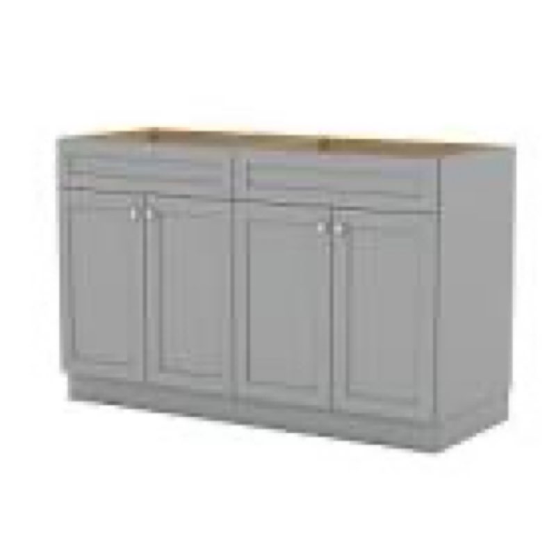 Tuscany Gray Shaker Cabinets with double sink