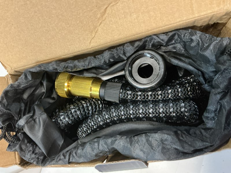 Condition photo showing Good Condition for 50 ft non-expandable garden hose, lightweight hose with 10 function spray nozzle, kink-free flexible water hose, leak-proof, 3/4'' solid connectors garden hose,ultra durable garden hoses blackgray 50ft