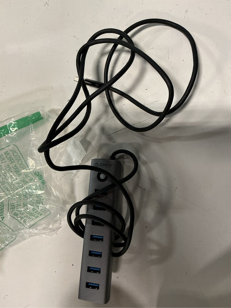 Condition photo showing As Is for orico 7-port usb 3.0 hub, aluminum usb multiple adapter, 5gbps usb extender usb splitter with 6ft cable, ubs-a hub long cable for desktop, pc, flash drive, mobile hdd, windows/xps 6.0ft
