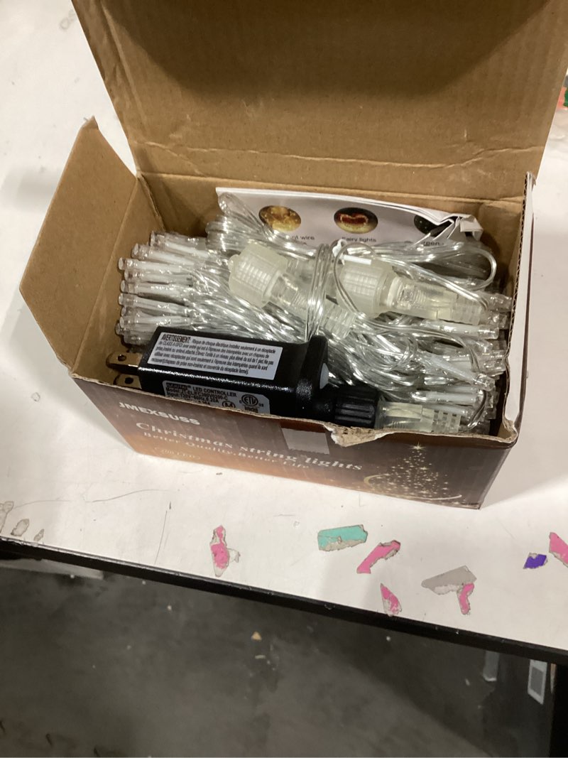 Condition photo showing Good Condition for JMEXSUSS 66ft 200 LED White Christmas Lights Indoor Outdoor, Connectable String Twinkle Lights Outdoor Clear Wire Plug in for Bedroom House Fireplace Christmas Tree Decoration