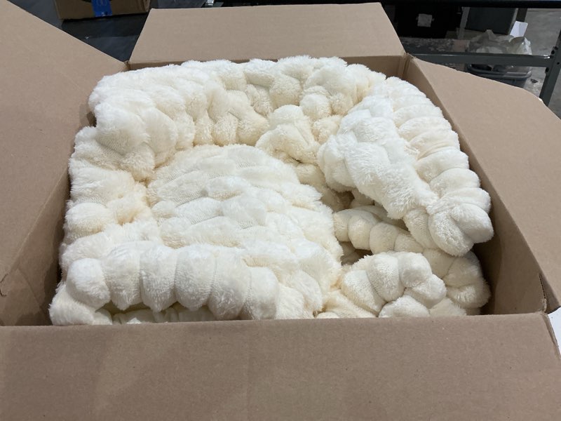 Condition photo showing As Is for smiry couch covers for dogs washable, non slip fuzzy pet couch covers for sofa, soft thick sofa slipcovers furniture protector pet friendly (cream, 27.6" x 59") cream 27.6" x 59"
