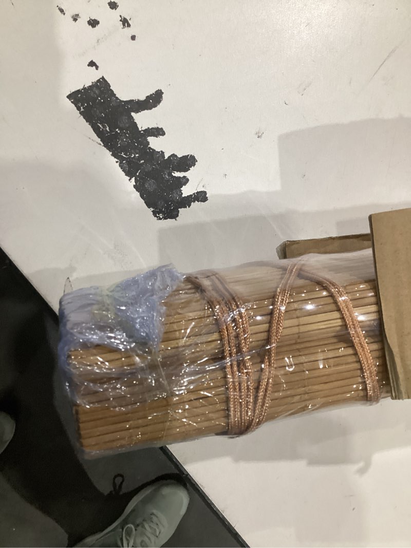 Condition photo showing Good Condition for bamboo blinds for interior windows, custom bamboo shades for indoor windows, roller shades for indoor window and outdoor patio, easy to install for decks, porches, backyards a 30"w x 64"h
