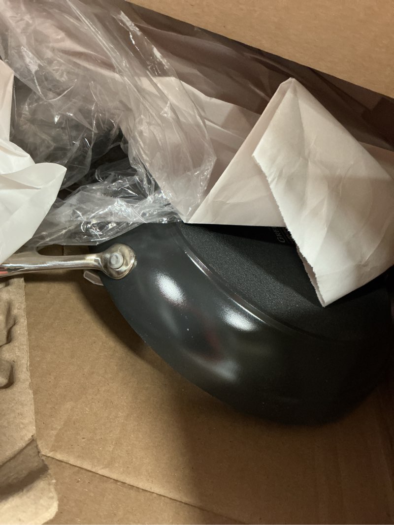 Condition photo showing Good Condition for GreenPan Valencia Pro Hard Anodized 3 Piece Fry Pan Skillet Set, Ceramic Nonstick 8" 9.5" and 11" Induction Suitable Frying Pans, PFAS-Free Cookware, Dishwasher Safe, Oven and Broiler Safe, Gray 8" 9.5" and 11" Frying Pan Skillet Set Gray