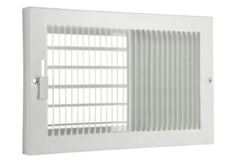 RELIABILT 10-in x 6-in 2-way Steel White Baseboard register ( Outside Width- 11.25-in )