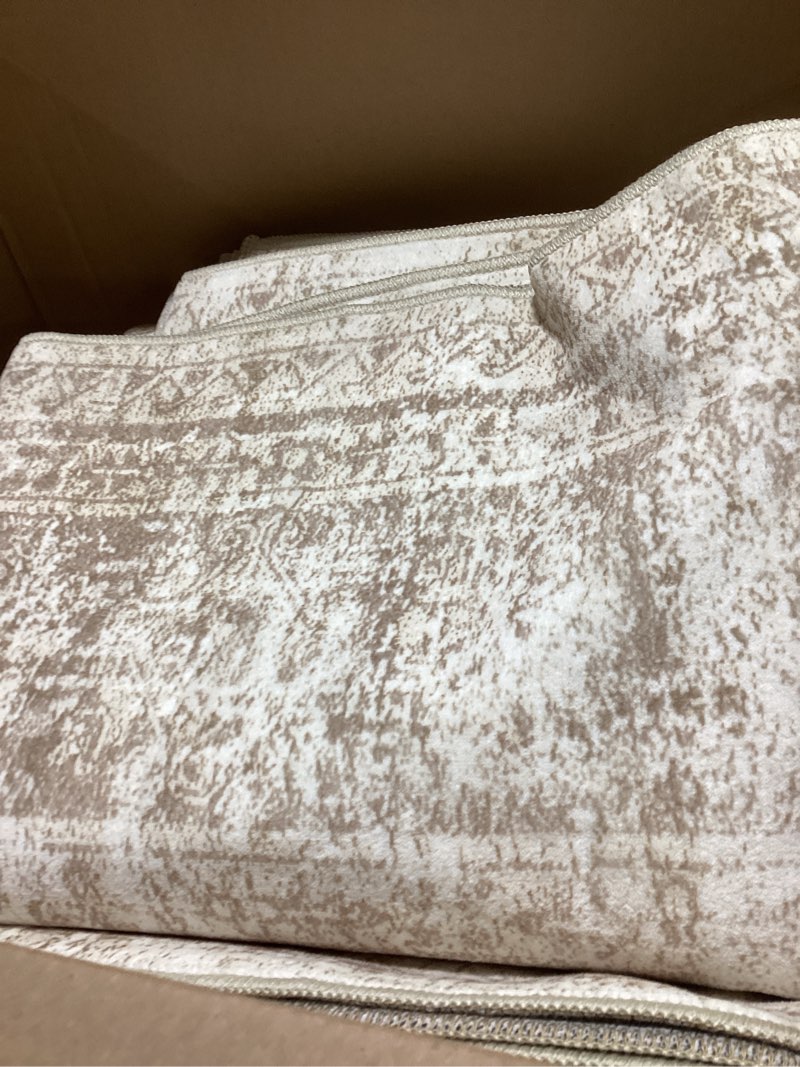 Condition photo showing New/Like New for Washable Area Rug 8x10, Large Soft Rugs for Living Room Vintage Beige Carpet 8x10 Area Rugs for Bedroom Dining Room Non-Slip Stain Resistant Under Table Rug Beige 8' x 10' (Rectangular)