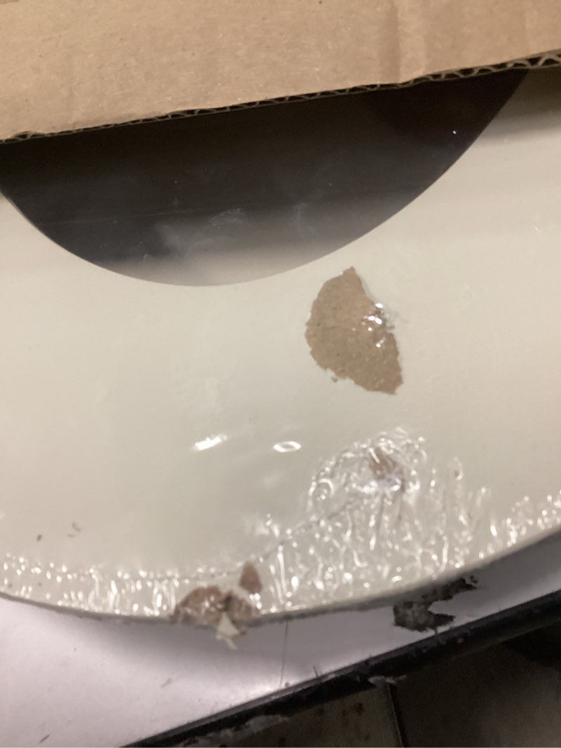 Condition photo showing As Is for HIGHCRAFT Premium Elongated Toilet Seat with Slow-Close Design & Adjustable Hinges - Molded Wood Toilet Seat - Fits Standard Elongated Toilets - Oval Seat in Bone/Beige Elongated Bone