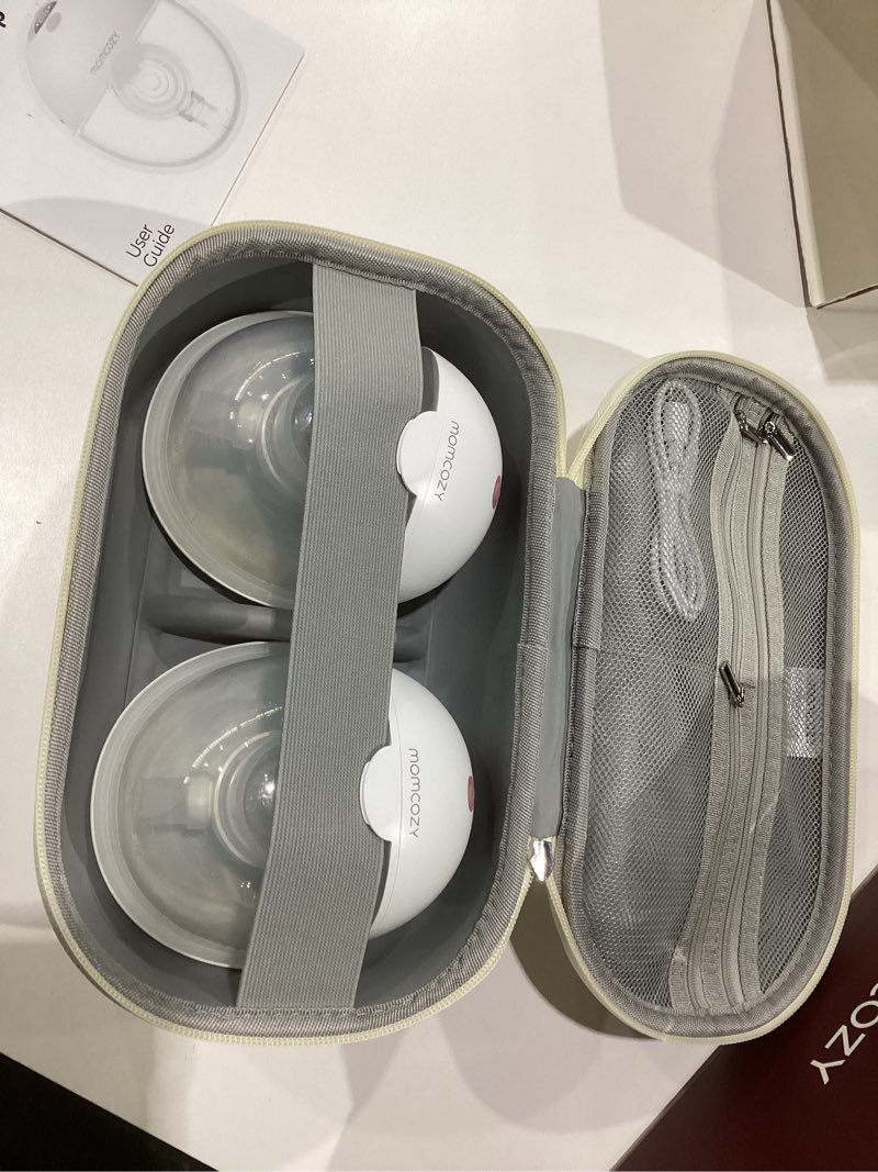 Condition photo showing New/Like New for Momcozy M5 Hands-Free Wearable Breast Pump, Double-Sealed Flange for Baby-Like Comfort, 3 Modes & 9 Suction Levels, Portable Electric Pump – 24mm, 2-Pack Cozy Red