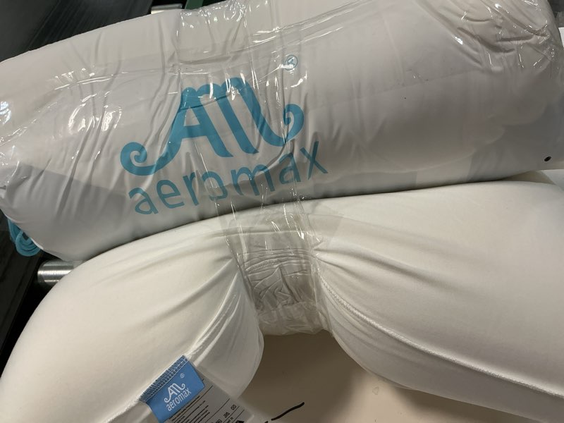 Condition photo showing As Is for AM AEROMAX 22 ×22 Pillow Insert (Pack of 2) Memory Foam Throw Pillow Insert Sham Square for Decorative Cushion Bed Couch Sofa Without Deform After Longtime Use Pack of 2 22x22 Inch White